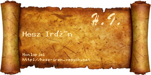 Hesz Irén névjegykártya