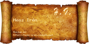 Hesz Irén névjegykártya